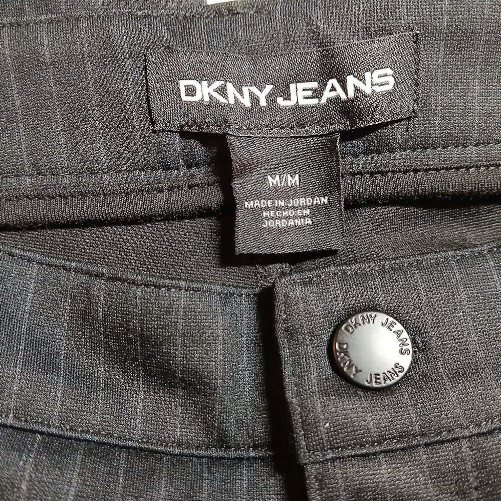 DKNY JEANS Black Pinstripe Straight Leg Ponte Trousers - Picture 6 of 12